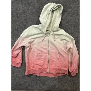 Weekday Full-Zip Pink/Blue Ombre Full Zip Hooded Sweatshirt Medium